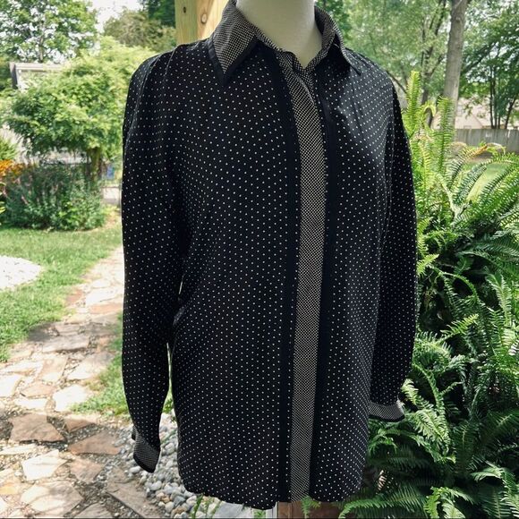 The Limited Black Oversized Button Down Shirt 100% Silk size Large - Picture 1 of 6